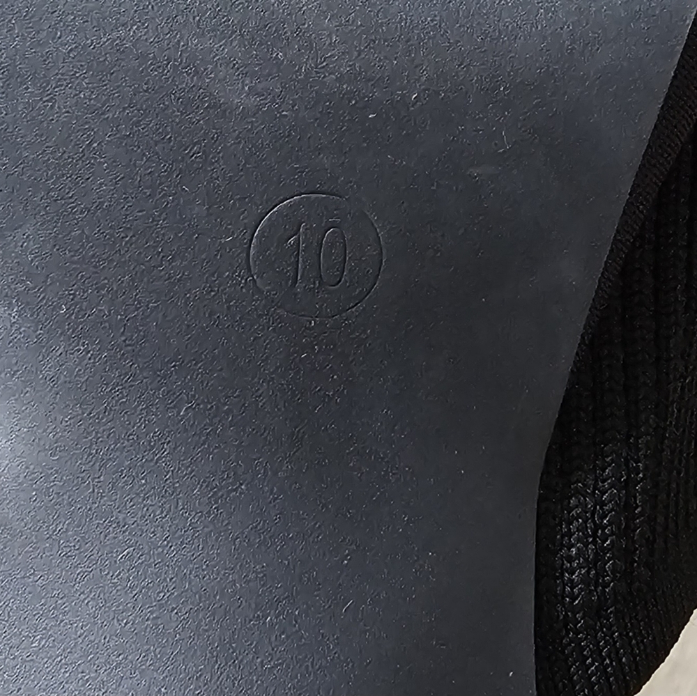 Size 10 Black Ribbed Open-Toe Heeled Mules - Picture 9 of 10